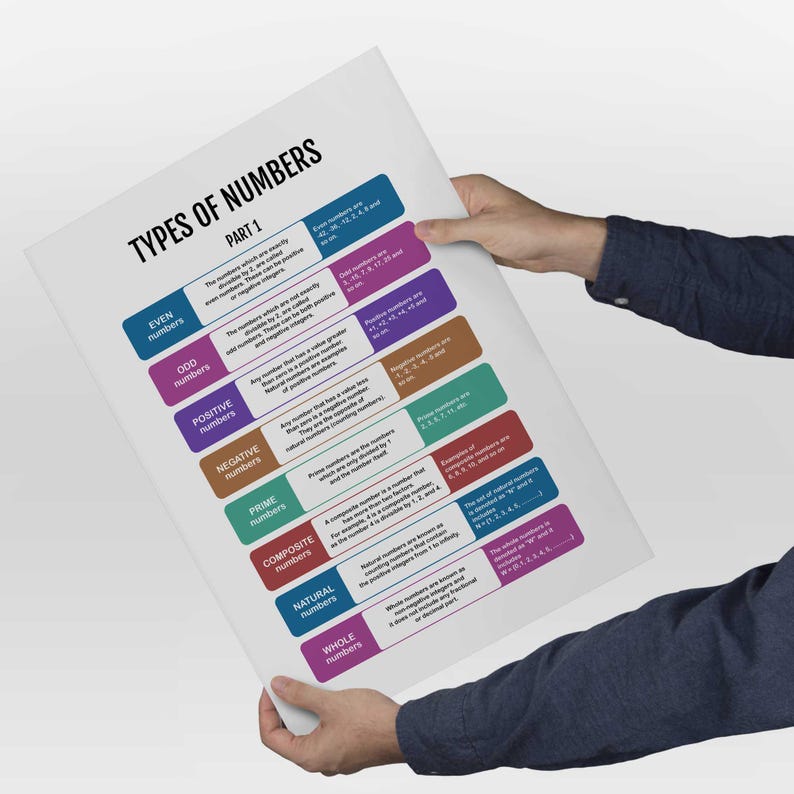 Types of Numbers Math Poster: Classroom Decor (digital Download) - Etsy