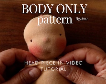 Waldorf Doll Pattern Only | Hansel and Gretel Free Tutorial Video Series | Dollmaking Pattern by Fig and Me | ONE PAGE ONLY