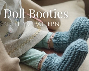 Doll clothing knitting pattern, Waldorf Style Doll clothes, Boot pattern, DIY, Sock booties by Fig and Me