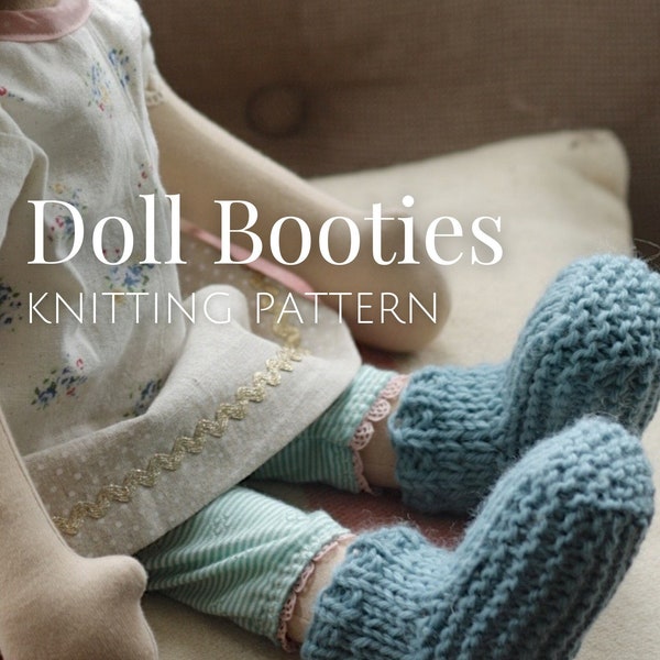 Doll clothing knitting pattern, Waldorf Style Doll clothes, Boot pattern, DIY, Sock booties by Fig and Me
