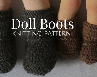 Knitting Pattern | Doll Boots | Knitted Doll Fall Shoes | Doll Clothing | Cutie Patootie Booties | Waldorf Doll Shoes | PDF Download