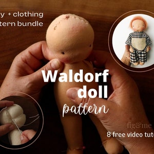 Waldorf Doll Pattern Bundle | Free Video Tutorial | Body ONLY + Clothing Pattern PDF | Dollmaking Pattern | Handmade Doll Pattern | Beginner