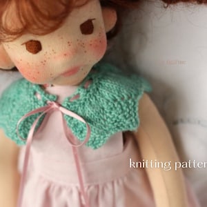 Doll Collar | Knitting Pattern | PDF Download | Waldorf Doll Clothing | Doll Accessories | Knitting Lace | Sweet Miss Lacey by Fig and Me