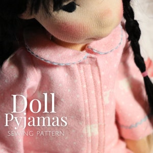JimJams, Doll Clothing Sewing Pattern, by Fig and Me. PDF Instant Download, set of pyjamas for your waldorf doll.