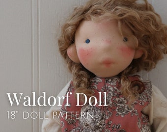 Waldorf Doll Pattern | Big Fig Dollmaking Pattern | Natural Fiber Art Doll | 18inches tall