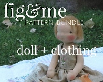 Pattern Bundle - Little Fig Doll Pattern AND Clothing, by Fig and Me.