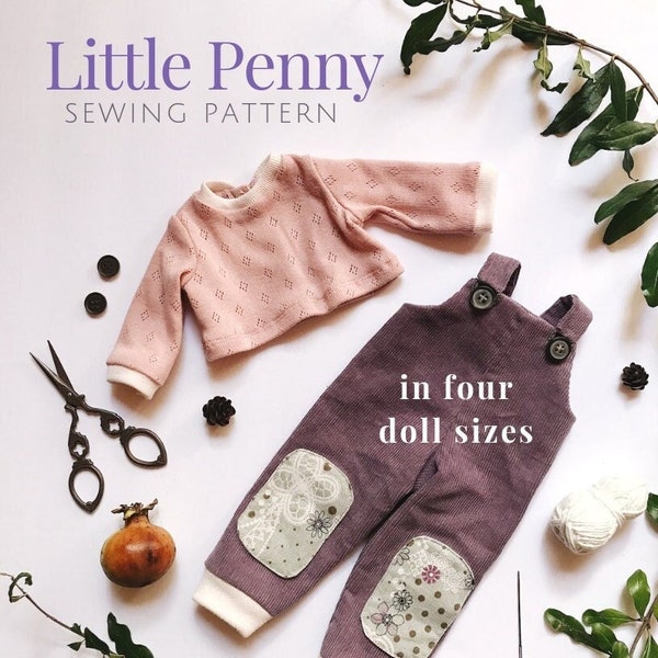Doll Clothing | Little Penny | Waldorf Doll Clothes | Sewing Pattern | Overalls | Shirt | Unisex | Clothing Pattern | DIY Doll Clothes
