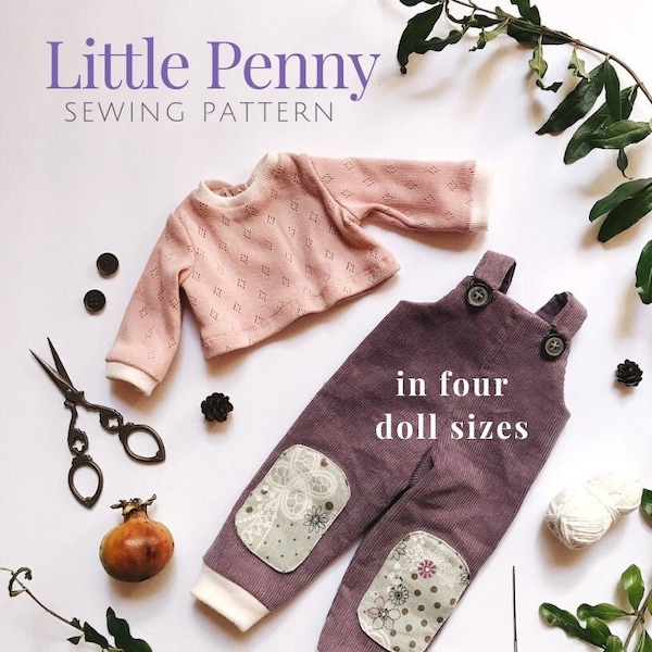 Poppenkleding | Kleine stuiver | Waldorf-poppenkleding | Naaipatroon | Overalls | Shirt | Uniseks | Kledingpatroon | DIY-poppenkleding