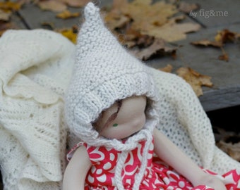 Doll Hat Knitting Pattern, Waldorf Inspired Doll Clothing, Le Fig by Fig and me, Elf Doll Hat, Gnome Doll Hat, Fairy Doll Hat