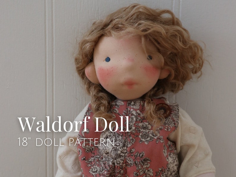 Waldorf Doll Pattern Big Fig Dollmaking Pattern Natural Fiber Art Doll 18inches tall image 1