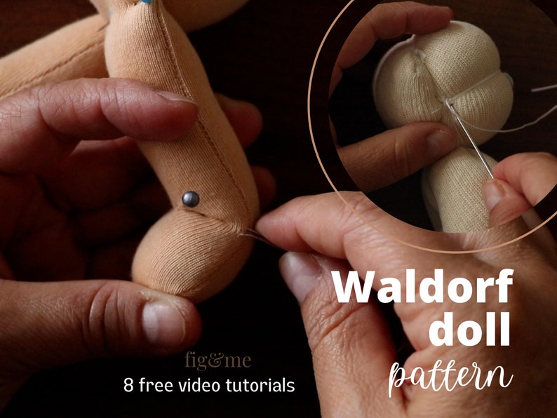 Waldorf Doll Pattern Bundle | Free Video Tutorial | Body ONLY + Clothing Pattern PDF | Dollmaking Pattern | Handmade Doll Pattern | Beginner image 5