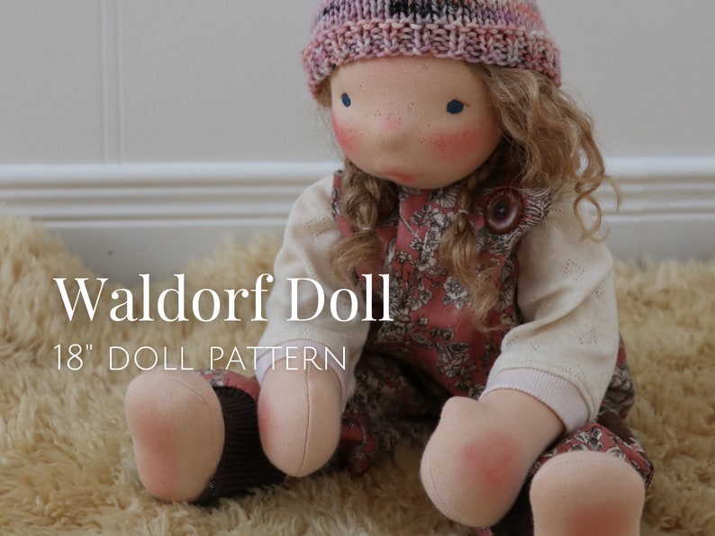 Waldorf Doll Pattern Big Fig Dollmaking Pattern Natural Fiber Art Doll 18inches tall image 5