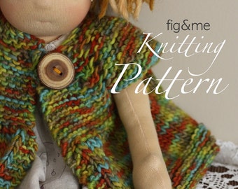 Nanette Doll Jacket, PDF knitting pattern, Instant download.