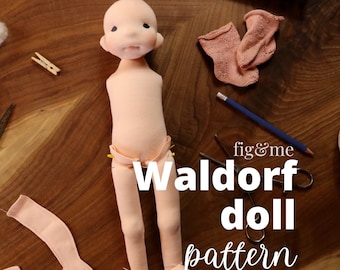 Patrón de muñeca Waldorf / Tutorial para hacer muñecas Little Penny / Muñeca de arte de fibra natural / Tutorial en PDF / Patrón de muñeca de Fig and Me