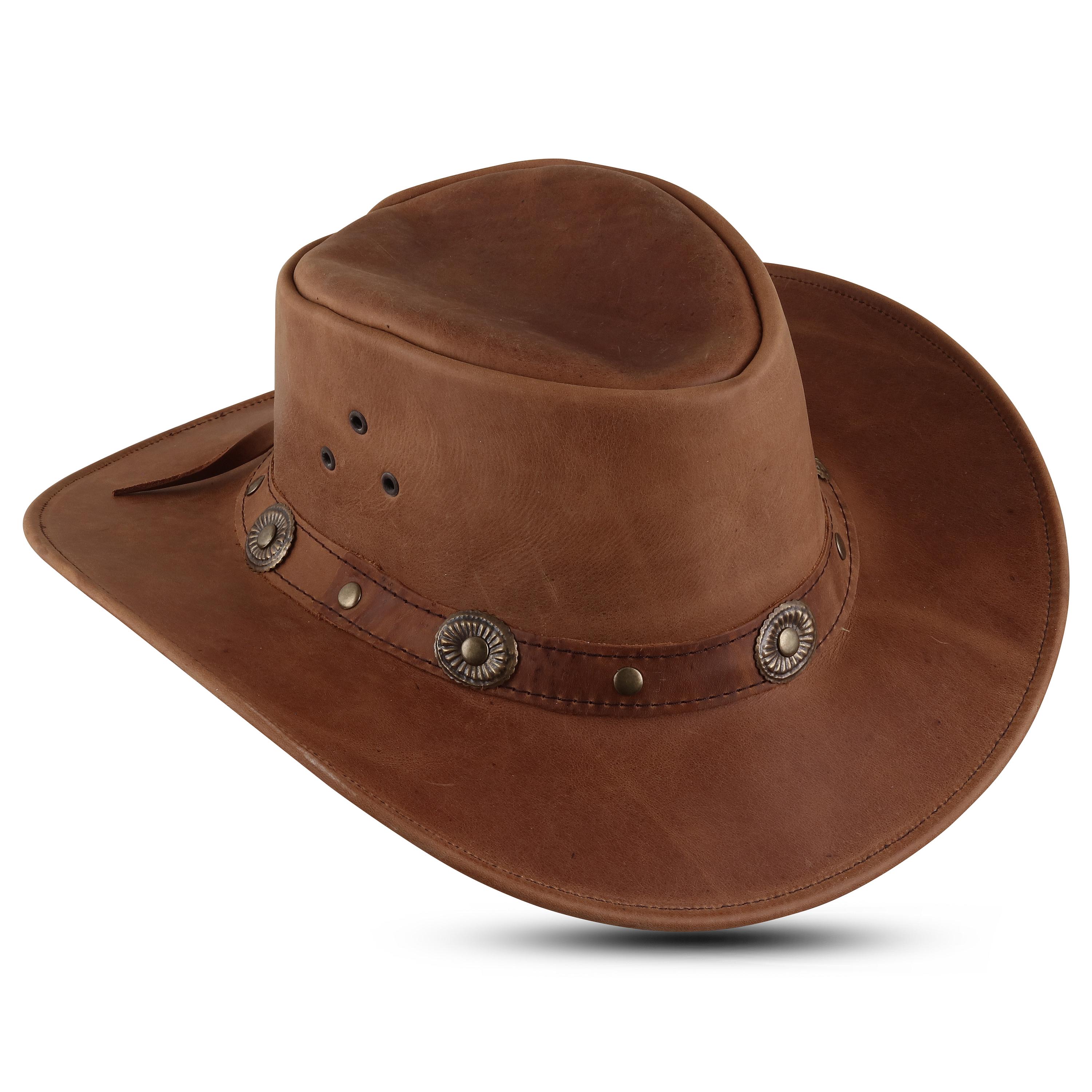 Handmade Genuine Leather Cowboy Hat: Unisex Western Style - Etsy