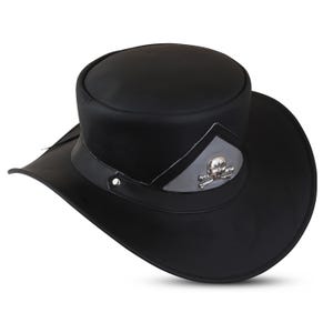 Leather Cowboy Hat Handmade Hat Vintage Cowboy Hat Western Cowboy Hat Australian Cowboy hat Handcrafted Leather Hat Outback Leather Hat