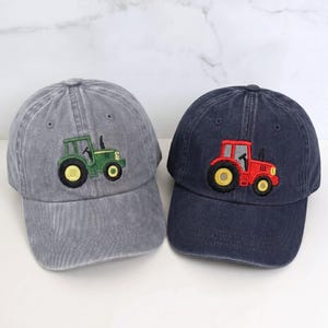 Embroidered Tractor Toddler Cap, Farming Boy Hat, Custom, Toddler Hat, Little Farmer Birthday Hat