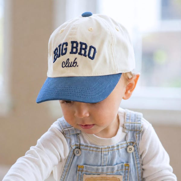 Embroidered Big Bro Club Toddler Cap, Big Brother Gift, Big Bro Hat, Baby Announcement, Toddler Custom Hats for Boys, Baby Shower Gift