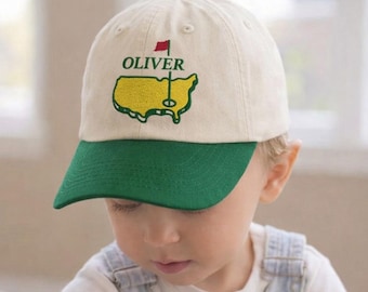 Embroidered Custom Name Baby Cap, Matching Family Golf Theme Cap, Birthday Gift for Children