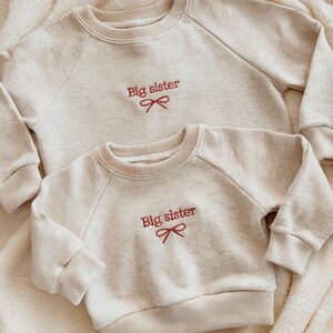 Pregnancy Announcement Embroidered Big Sister Sweatshirt, Sibling Sweatshirt, Custom Embroidery, Pregnancy Announcement, Newborn Photos