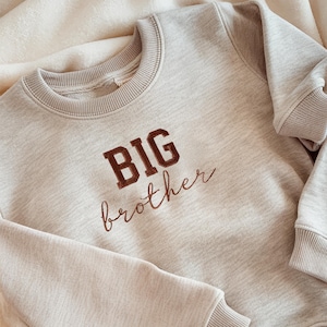 Embroidered Big Brother Sweatshirt, Natural Toddler Sweatshirt, Pregnancy Announcement, Coming Soon Neautral Sweatshirt, Baby Sweatshirt