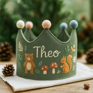 Personalized Baby Crown for Boys, Embroidered Nautical Crown, 1st Birthday Hat for Baby Boy, Custom Fabric Crown, Blue Baby Keepsake