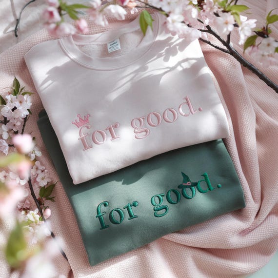 Embroidered For Good Wicked Kid Sweatshirt, Aesthetic Changed For Good Sweatshirt, Wizard Of Oz Shirt, Wicked Halloween Gift for Kids