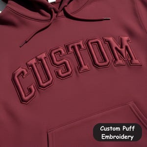 Custom Puff Embroidery Hoodie  & Hoodie | Personalized 3D Raised Letters Pullover