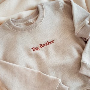 Embroidered Big Brother Sweatshirt, Natural Toddler Sweatshirt, Pregnancy Announcement, Coming Soon Neautral Sweatshirt, Baby Sweatshirt