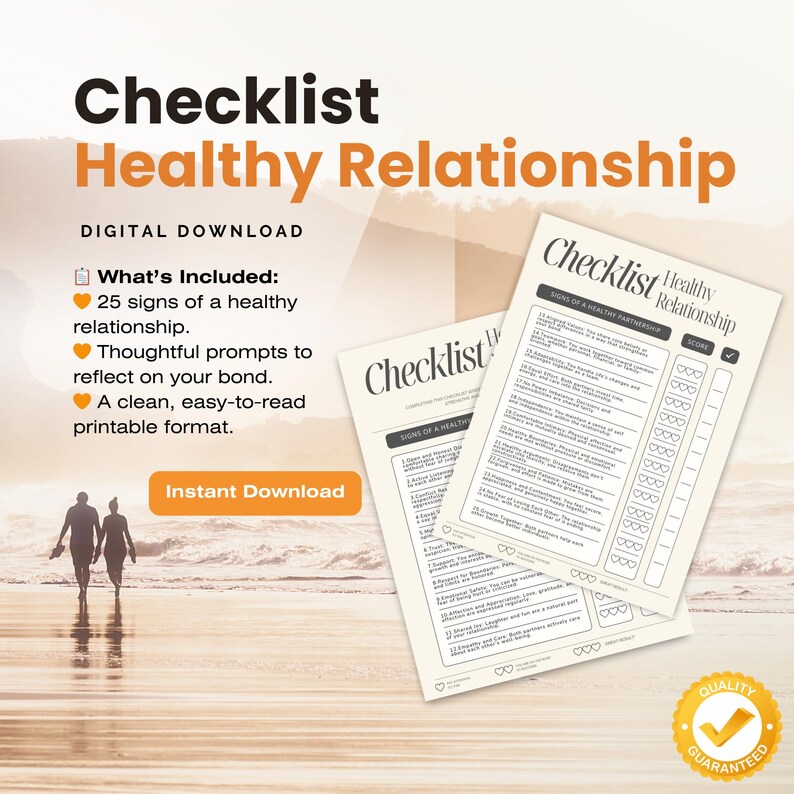 Printable Checklist for Couples - Healthy Relationship - Etsy