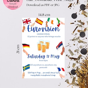 Eurovision buffet party invitation DIGITAL