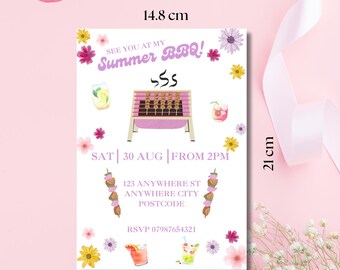 Invitación digital para barbacoa de verano