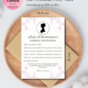 Bridgerton theme party invitation DIGITAL