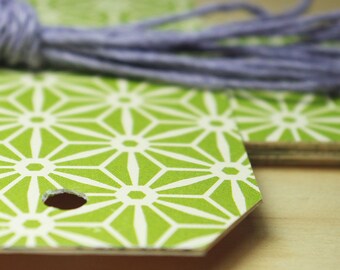 Green Japanese Star Gift Tags / 6/Pk | Gift Wrap | Swing Tag