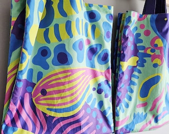 Bolsa de biblioteca Ellie Whittaker Reef: bolsa de libros de algodón, totalmente forrada