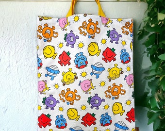 Mr Men & Little Miss Library Bag | Fully Lined | Book Bag | Day Care Bag