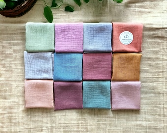 BESTSELLER | Double Gauze Handkerchief | 100% Cotton Hanky| 12 Earthy Tones | Australian Handmade | Zero Waste | Eco Friendly