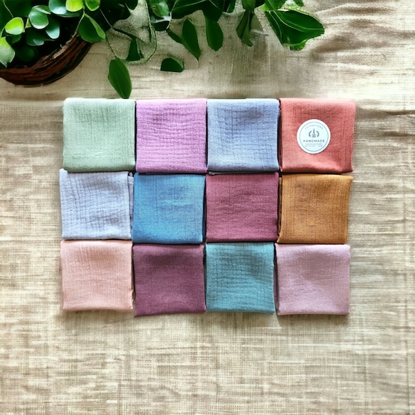 BESTSELLER | Double Gauze Handkerchief | 100% Cotton Hanky| 12 Earthy Tones | Australian Handmade | Zero Waste | Eco Friendly