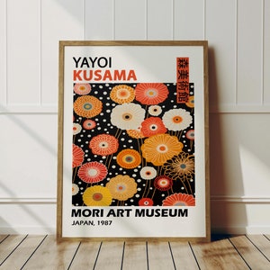 Yayoi Kusama Poster - Pattern, Framed Japandi Wall Art as Yayoi Kusama Print, Abstract Inspired Kusama Poster, Ready to Hang