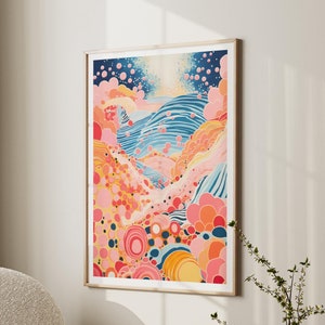 Yayoi Kusama Poster - Framed Japandi Wall Art as Yayoi Kusama Print, Abstract Inspired Kusama Poster, Ready to Hang