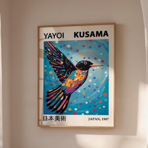 Yayoi Kusama Poster - Framed Japandi Wall Art as Yayoi Kusama Print, Abstract Inspired Kusama Poster, Ready to Hang
