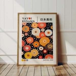 Yayoi Kusama Poster - Framed Japandi Wall Art as Yayoi Kusama Print, Abstract Inspired Kusama Poster, Ready to Hang