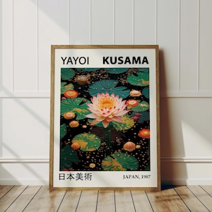 Yayoi Kusama Poster - Framed Japandi Wall Art as Yayoi Kusama Print, Abstract Inspired Kusama Poster, Ready to Hang