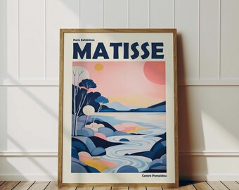 Cartel de Henri Matisse enmarcado - Arte de pared colorido como impresión del Museo Matisse, impresión de Matisse, impresión de arte inspirada