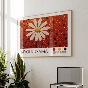 Yayoi Kusama Poster - Framed Japandi Wall Art as Yayoi Kusama Print, Abstract Inspired Kusama Poster, Ready to Hang