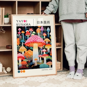 Cartel de Yayoi Kusama - Setas coloridas, arte de pared japonés enmarcado como impresión de Yayoi Kusama, cartel inspirado de Kusama, listo para colgar