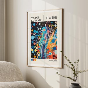 Yayoi Kusama Poster - Framed Japandi Wall Art as Yayoi Kusama Print, Abstract Inspired Kusama Poster, Ready to Hang