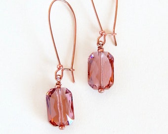 Blush pink crystal earrings - SWAROVSKI® crystal earring - rose gold earrings
