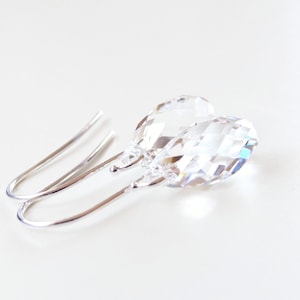 Clear crystal teardrop earrings - bridal earrings - bridesmaid earrings - clear earrings