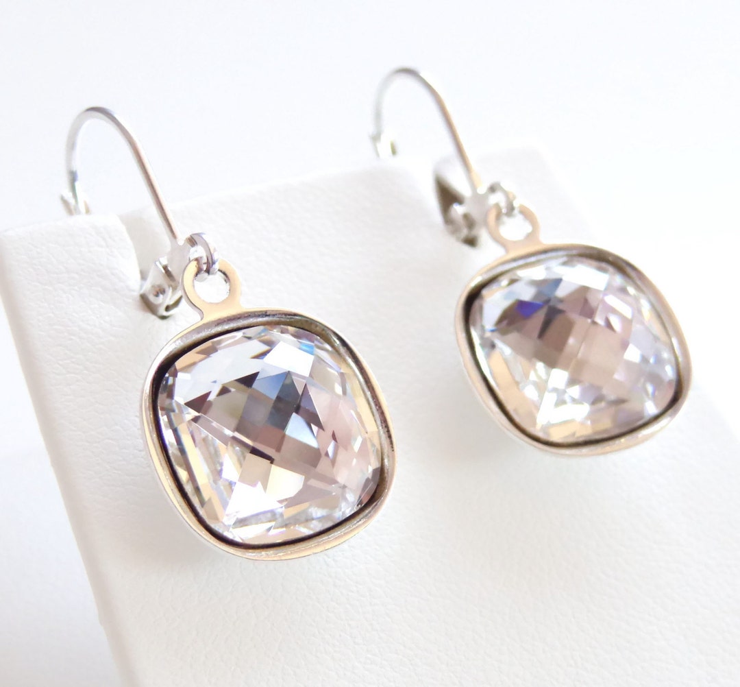 Brianna Cannon Clear Crystal Drop Earrings main image 1